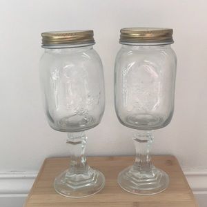 Stemmed mason jar wine glasses
